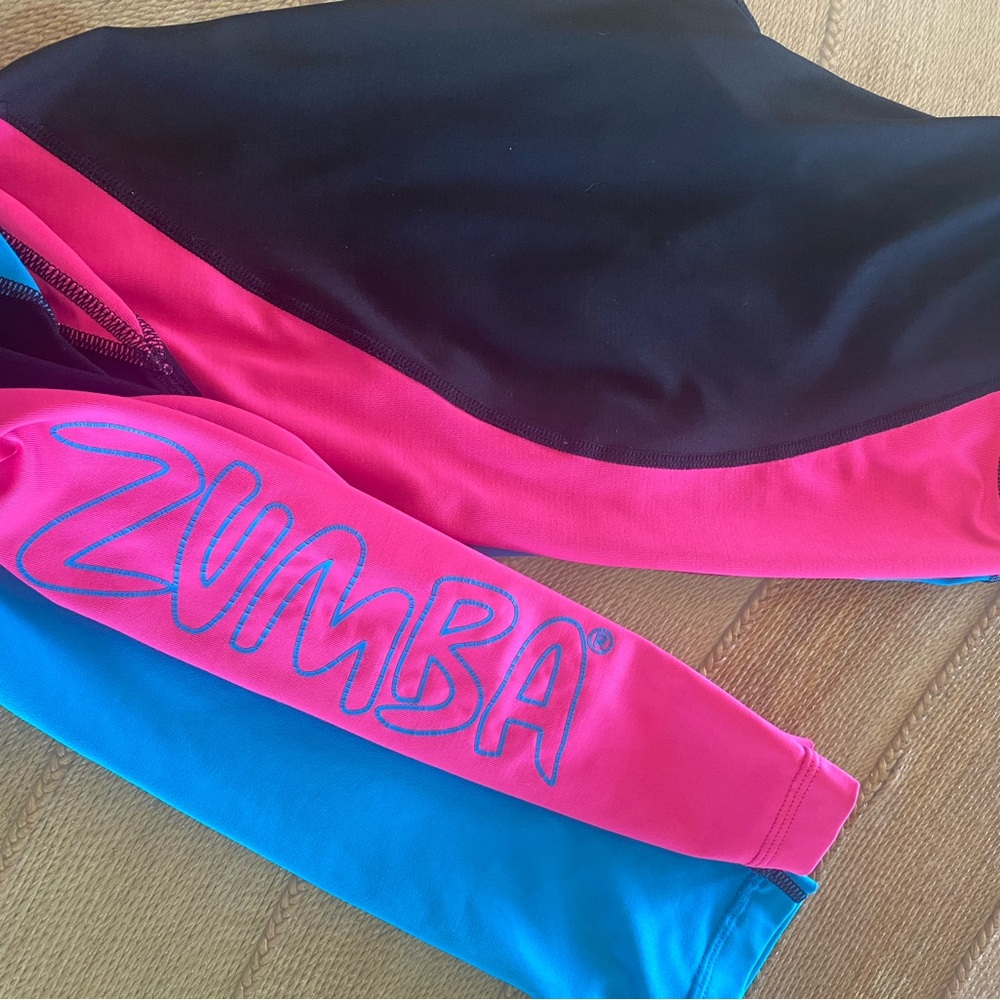 Zumba Fitness Colorblock Top in Black, Hot Pink & Bright Blue